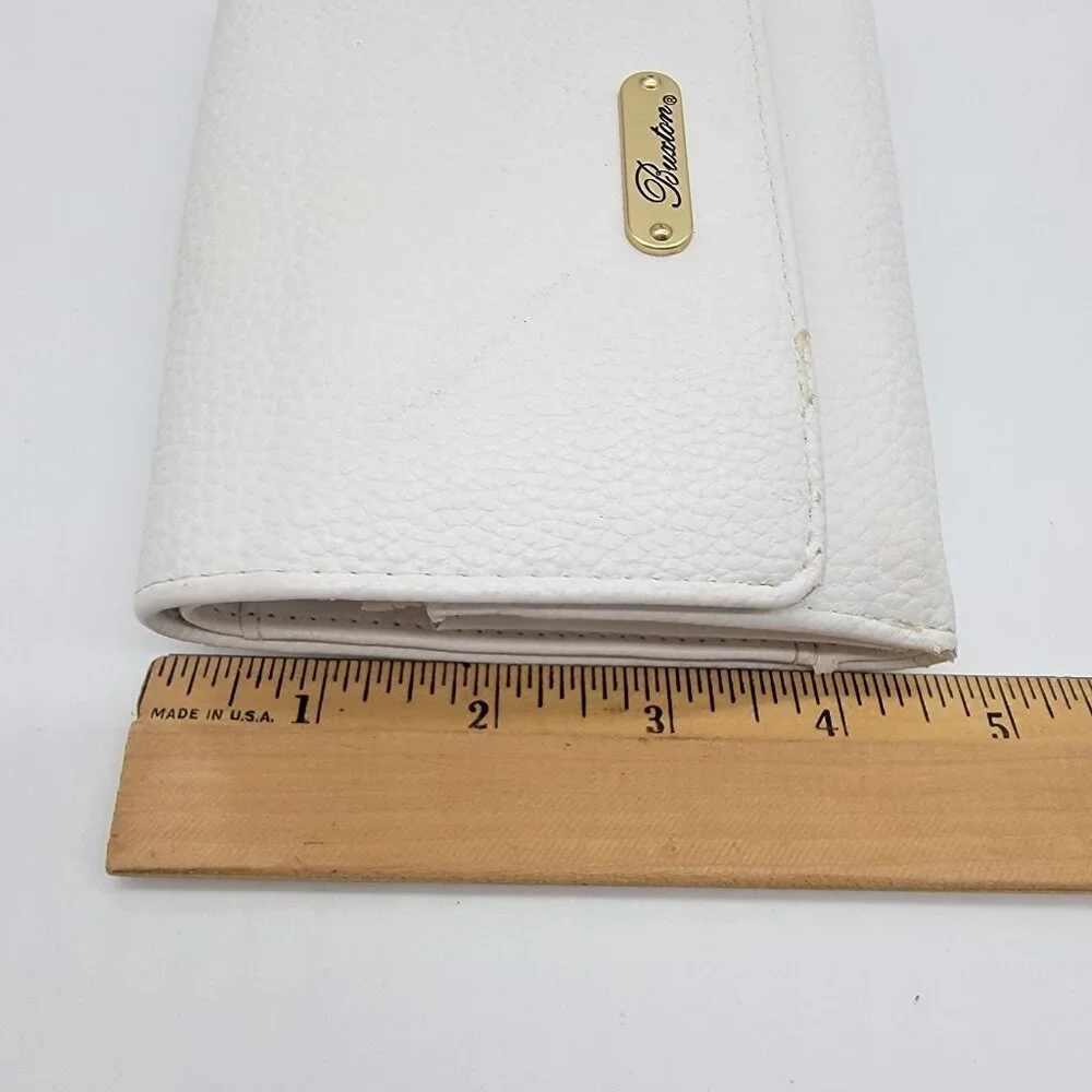 Buxton Wallet White Marbled Faux Leather Trifold Wallet‎
